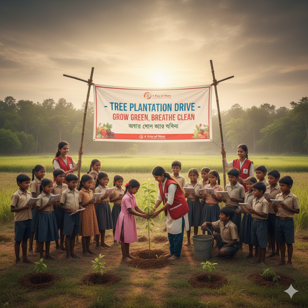 Tree Plantation Drive with Children